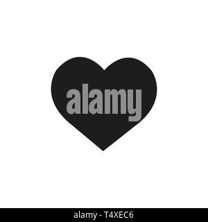 Herz Symbol Vektor. Die vollkommene Liebe Symbol. Valentinstag Zeichen, Emblem auf weißem Hintergrund mit Schatten isoliert, Flacher Stil für Grafik- und Webdesign Stock Vektor
