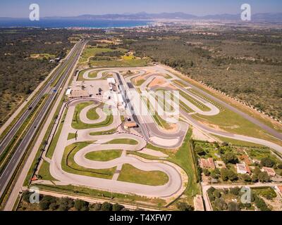 Circuito de Llucmajor Rennarena, Länge: 3.200 Meter, Gemeinde Llucmajor, Mallorca, Balearen, Spanien, Europa. Stockfoto