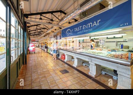 Mercado de pescados, Mahon, Menorca, Balearen, Spanien. Stockfoto