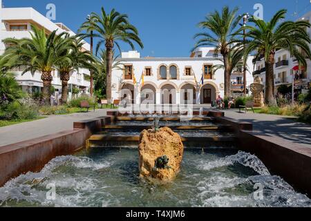 Paseo de S'Alamera, Santa Eulària des Riu, Ibiza, Balearen, Spanien. Stockfoto