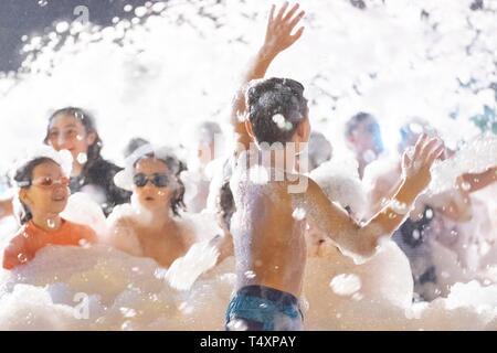 Fiesta de la Espuma, S'Estanyol de Migjorn, Llucmajor, Mallorca, Balearen, Spanien. Stockfoto