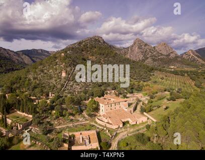 Biniazar, Besitz des arabischen Ursprungs, Gemeinde Bunyola, Mallorca, Balearen, Spanien. Stockfoto
