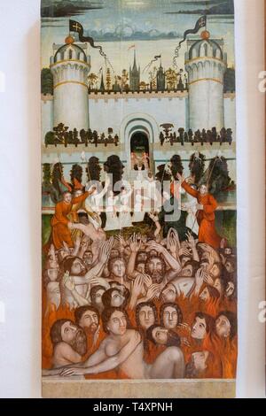 Retablo de San Gregorio, fragmento, anonimo, siglo XVI, Tempel sobre Tabla, Museo Diocesano, Catedral de la Virgen de las Nieves, Catedral de Ibiza, siglo XIII, Ibiza, Balearen, Spanien. Stockfoto