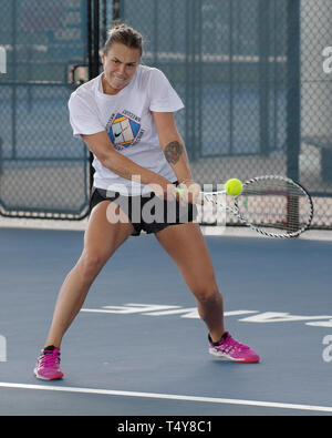 Aryna Sabalenka Belarus Tennisspieler in die Aus- und Weiterbildung # Fed Cup Halbfinale v Australien April 2019 bei QTC Brisbane Australien Stockfoto