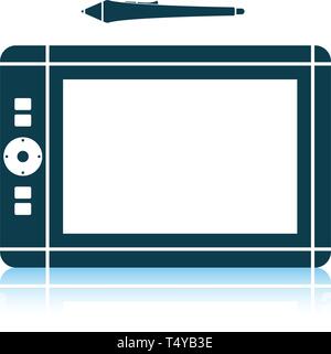 Grafiktablett-Symbol. Schatten-Reflexion-Design. Vektor-Illustration. Stock Vektor