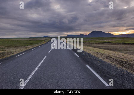 National Road 1 im nördlichen Teil von Island Stockfoto