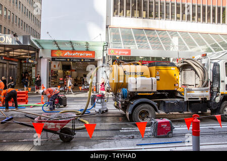 Die Bauarbeiten auf Sydney CBD Stadtbahn, Sydney, Australien Stockfoto