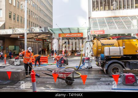 Die Bauarbeiten auf Sydney CBD Stadtbahn, Sydney, Australien Stockfoto