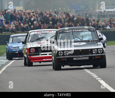 Charlie März, Triumph Dolomite Sprint, Gerry Marshall Sprint, Gruppe 1 Limousine, 1970 bis 1982, 77 Mitglieder treffen, Goodwood, West Sussex, England Stockfoto