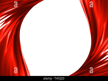 Rot abstrakte Textur Hintergrund. Seide Satin Stoff Textur. 3D-Darstellung Stockfoto