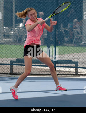 Aliaksandra Sasnovich in Ausbildung Fed Cup Halbfinale April 2019 QTC Showcourt Brisbane Australien Stockfoto