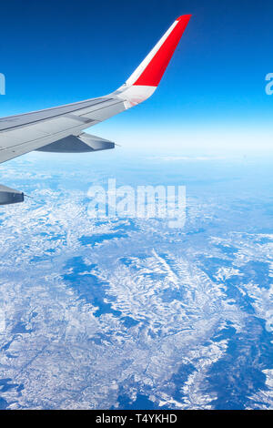 Blick aus einem Flugzeug Stockfoto