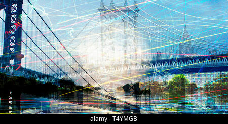 Manhattan Bridge Zusammensetzung Stockfoto