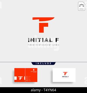Erste f Food Equipment einfaches Logo Vorlage Vektor icon abstrakt-Vektor Stock Vektor