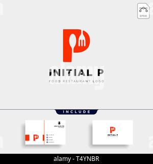 Erste p Food Equipment einfaches Logo Vorlage Vektor icon abstrakt-Vektor Stock Vektor