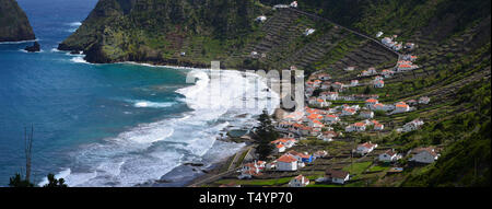 Sao Lourenço Bay, in der östlichen Küste von Santa Maria Island, Azoren Stockfoto