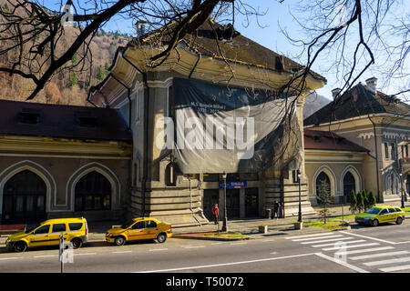 SINAIA, Rumänien - 9 November, 2018. Gara Regala (die Königliche Bahnhof) Sinaia Resort, Prahova Valley, Rumänien. Stockfoto