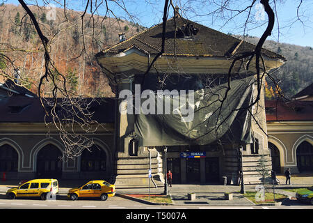 SINAIA, Rumänien - 9 November, 2018. Gara Regala (die Königliche Bahnhof) Sinaia Resort, Prahova Valley, Rumänien. Stockfoto