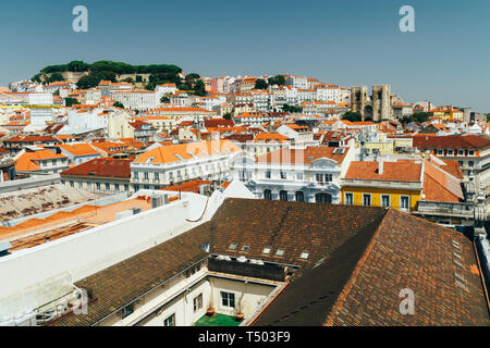 Luftaufnahme von Lissabon Dächer der Stadt in Portugal Stockfoto