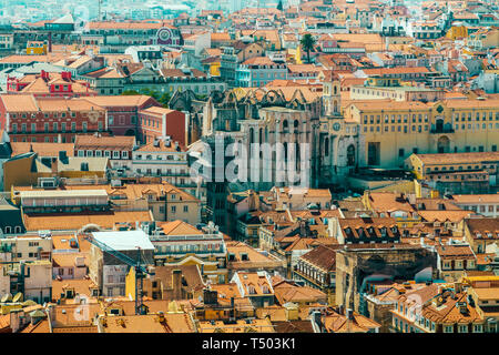 Luftaufnahme von Lissabon Dächer der Stadt in Portugal Stockfoto