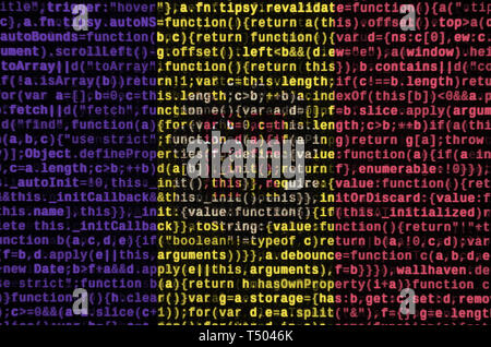 Andorra Flagge wird auf dem Bildschirm mit dem Programm Code dargestellt. Das Konzept der modernen Technologie- und Standortentwicklung. Stockfoto