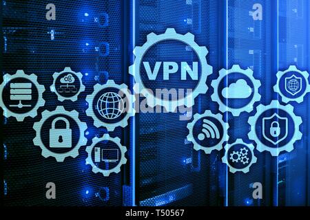 Sichere VPN-Verbindung. Virtuelles privates Netzwerk oder Internet Security Konzept. Stockfoto