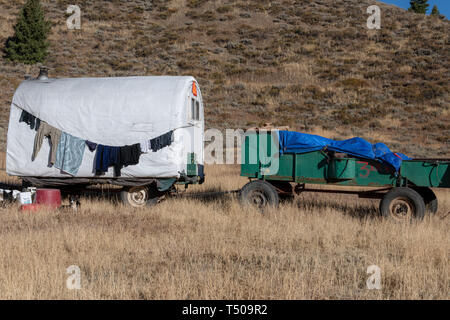 Schafhirte Wagen im hohen Land von Idaho Stockfoto