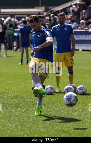 Kingston, London, UK. 19 Apr, 2019. Alex Rodman von Bristol Rovers erwärmt sich während der efl Sky Bet Liga 1 Übereinstimmung zwischen AFC Wimbledon und Bristol Rovers im Cherry Red Records Stadion, Kingston, England am 19. April 2019. Foto von Ken Funken. Nur die redaktionelle Nutzung, eine Lizenz für die gewerbliche Nutzung erforderlich. Keine Verwendung in Wetten, Spiele oder einer einzelnen Verein/Liga/player Publikationen. Credit: UK Sport Pics Ltd/Alamy leben Nachrichten Stockfoto