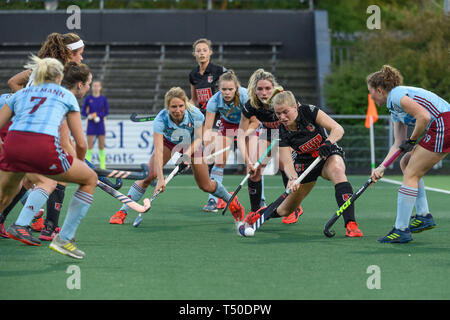 AMSTERDAM, 19-04-2019, Euro Hockey Club Cup 2019. Veranstaltungsort: Wagener Stadion. Ilse Kapelle während des Spiels UHC Hamburg vs AH&BC Amsterdam. Stockfoto