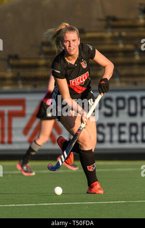 AMSTERDAM, 19-04-2019, Euro Hockey Club Cup 2019. Veranstaltungsort: Wagener Stadion. Ilse Kappelle während des Spiels UHC Hamburg vs AH&BC Amsterdam. Stockfoto