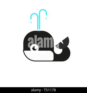 Schriftzug Wal, Logo Vektor für Logistik, Lieferung, Freiheit, Consulting, Vektor Stock Vektor