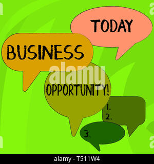 Konzeptionelle Handschrift zeigt Geschäft Gelegenheit. Konzept, d. h. Investitionen, mit dem Käufer eine Sprechblase in verschiedenen zu beginnen. Stockfoto
