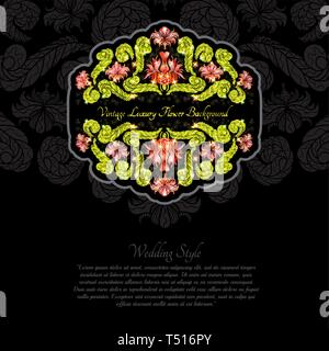 Abstrakte Glänzende Blumen und Blätter von Päonie Stock Vektor