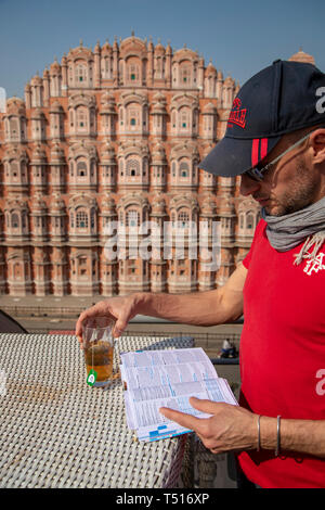 Indien, Rajasthan, Jaipur, Hawa Mahal (Palast der Winde) Herr Stockfoto