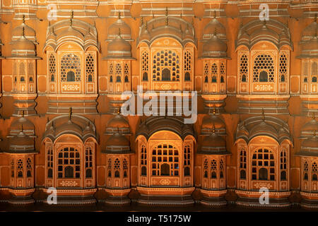 Indien, Rajasthan, Jaipur, Hawa Mahal (Palast der Winde) Stockfoto
