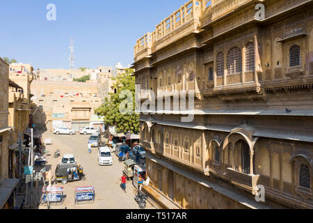 Indien, Rajasthan, Jaisalmer, Altstadt, typische Havel (alten historischen Haus) Stockfoto