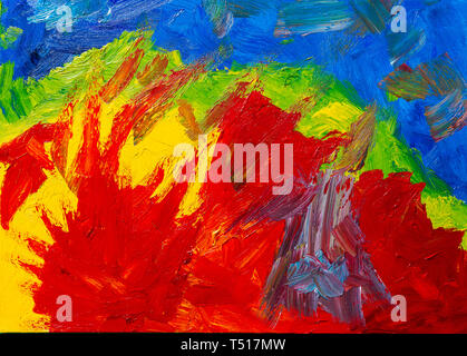 Abstrakte farbenfrohe real oil painting Hintergrund Stockfoto