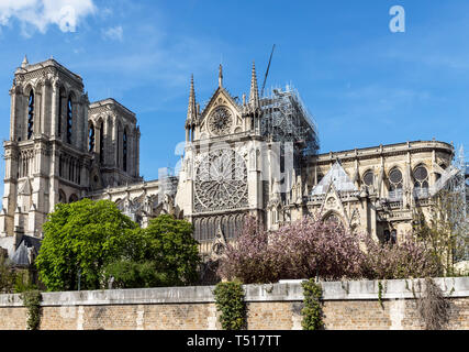 Notre Dame de Paris am 17. April 2019: Nach dem Brand Stockfoto