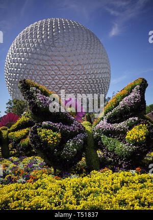 Raumschiff Erde Attraktion in Epcot Center DisneyWorld Florida Stockfoto