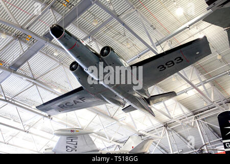 Avro Canada CF-100 Canuck im American Air Museum in Duxford Imperial War Museum, Cambridgeshire, England. Stockfoto