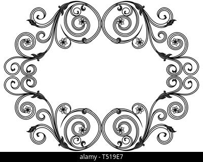 Dekorative viktorianischen Stil Rahmen mit interlaced Linien auf weißem Hintergrund, Vektor als Element des Designs Stock Vektor