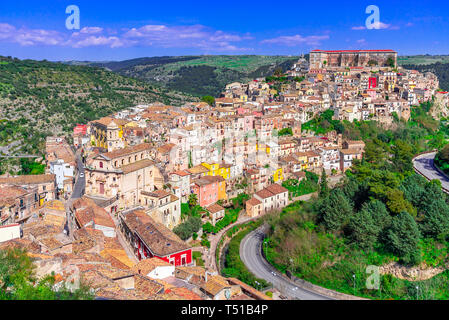 Ragusa, Sizilien, Italien: Panoramablick von Ragusa Ibla, barocken Stadt in Sizilien, Süditalien auf der Insel Sizilien Stockfoto
