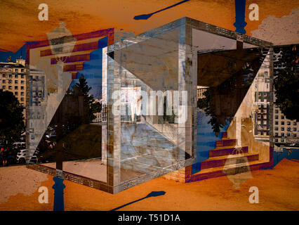 (Komposition) Composición del Monumento a la Constitución de 1978. Madrid. España. Stockfoto