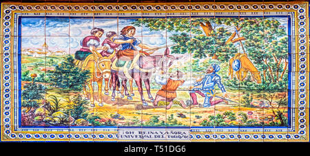 Escena de Don Quijote de la Mancha de Cerámica. La Venta de Don Quijote. El Toboso. Toledo. Castilla La Mancha. España Stockfoto