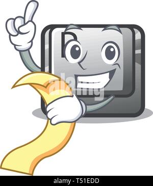 Mit der MENU-Taste P isoliert mit dem Zeichen Stock Vektor