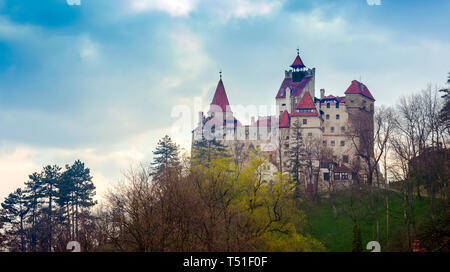 Schloss Bran in Rumänien, Siebenbürgen. Dracula basierte Wahrzeichen Stockfoto