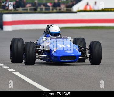 Andy Jarvis, March Ford 703, Derek Bell Cup, 1 Liter Formel 3 Autos, 1964 bis 1970, 77 Mitglieder treffen, Goodwood, West Sussex, England, April 2019, EIN Stockfoto