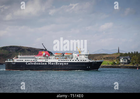 Caledonian MacBrayne Fähre, Oban, an der Westküste von Schottland. Stockfoto