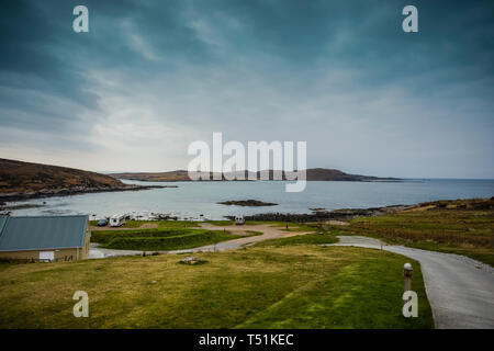 Port Beag Campingplatz, Altandhu, Summer Isles, Westküste von Schottland. Stockfoto