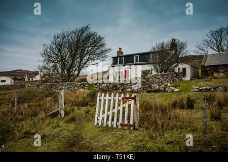 Crofters Cottage, Altandhu, Summer Isles, Westküste von Schottland. Stockfoto